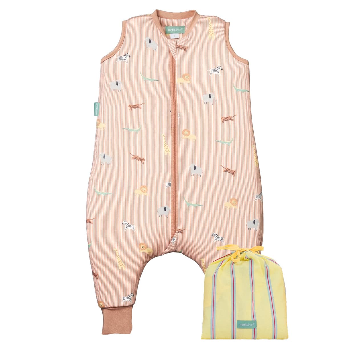 molis&co - Pijama Manta con Pies 1.0 TOG - 90 cm (3 años) - Ideal para Primavera y Otoño - 100% Algodón (Oeko-Tex 100) - Jungle