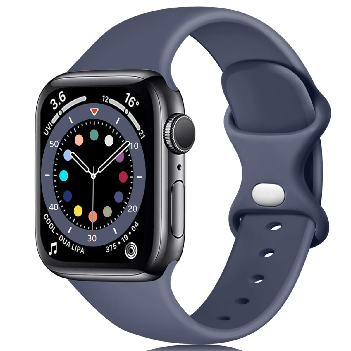 Epova Silicone Strap Compatible with Apple Watch Strap 40mm 38mm 41mm 42mm, Replacement Straps for iWatch SE 3 Series 11 10 9 8 7 6 5 4 3 2 1, Black, Small — view 22