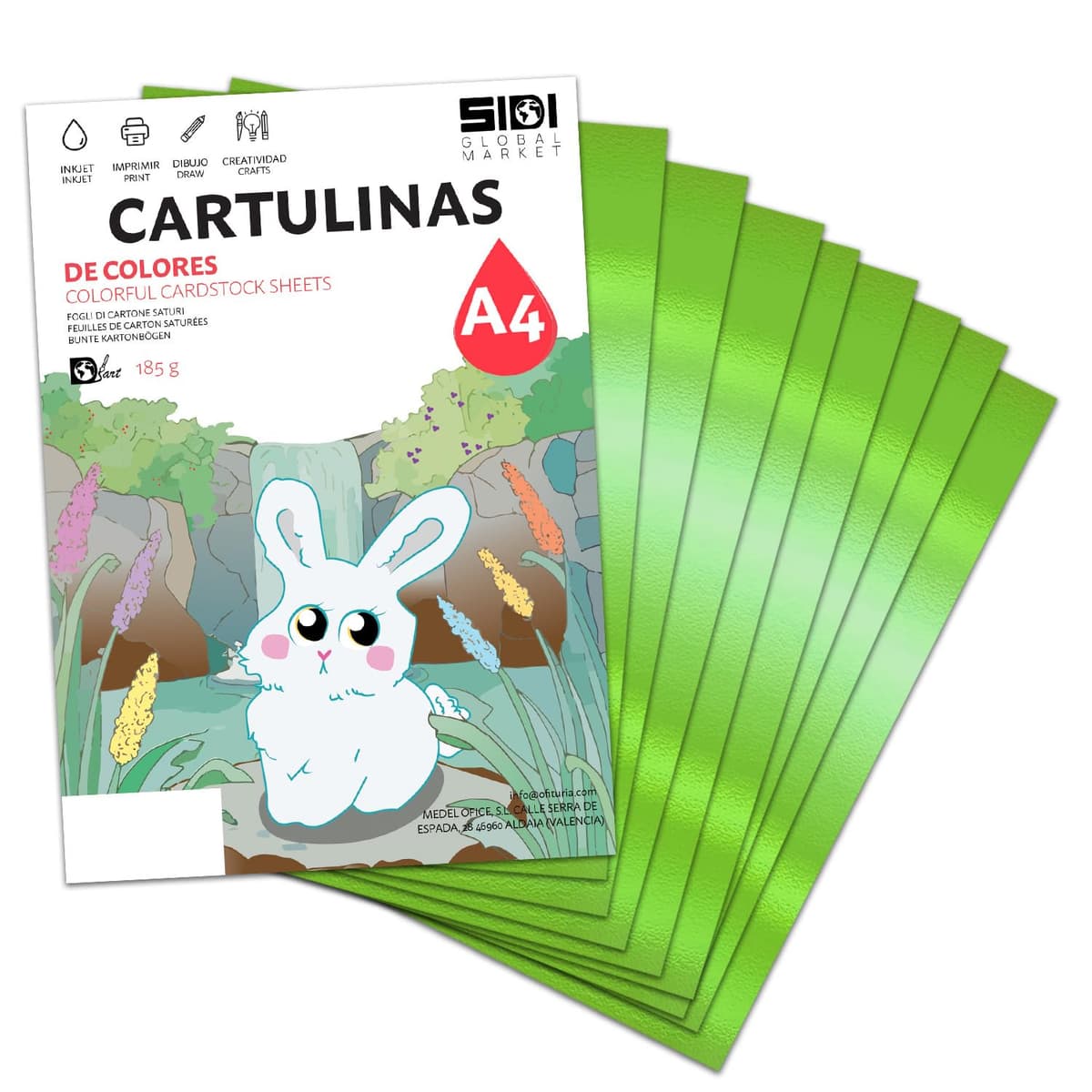 Cartulina A4 Azul Metalizada 230 g Cartulina Brillo Reflectante para Manualidades, Scrapbooking, Impresora Inkjet y Láser, Papel Cartulina Premium Metalizado – SIDI (azul metalizado, 25h) — view 33
