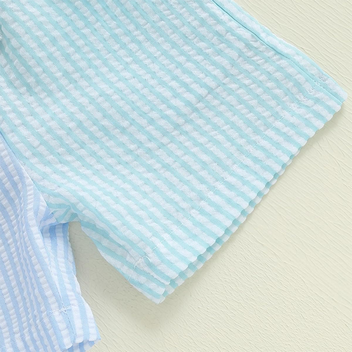 JENJON Conjunto Ropa para Niños Pequeños Manga Corta con Cuello Vuelto Camiseta Polo Lisa/Estampada y Pantalones Cortos 2 Piezas Chándal Traje para Verano — view 6