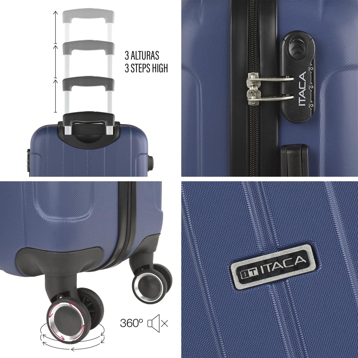 ITACA - Maleta Mediana con 4 Ruedas Giratorias para Viajes Largos Tipo Trolley Ideal como Maletas de Viaje Grandes 23 Kilos y Maleta Viaje Mediana Resistentes, Azul Vaquero — view 5