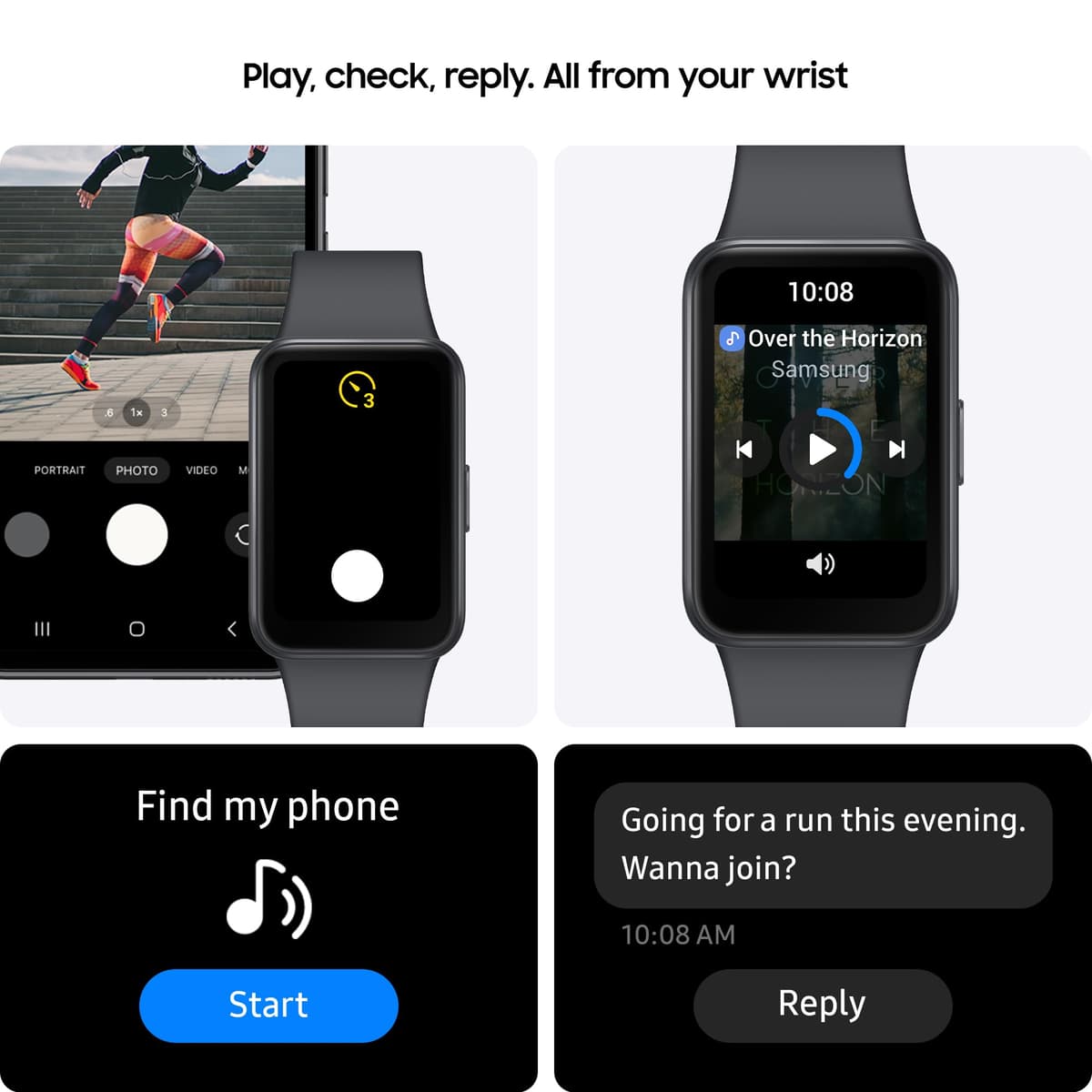 Samsung Galaxy Fit3, Smart Watch, Fitness Tracker, Health Monitoring, Black, 3 Year Extended Warranty (UK Version) — view 7