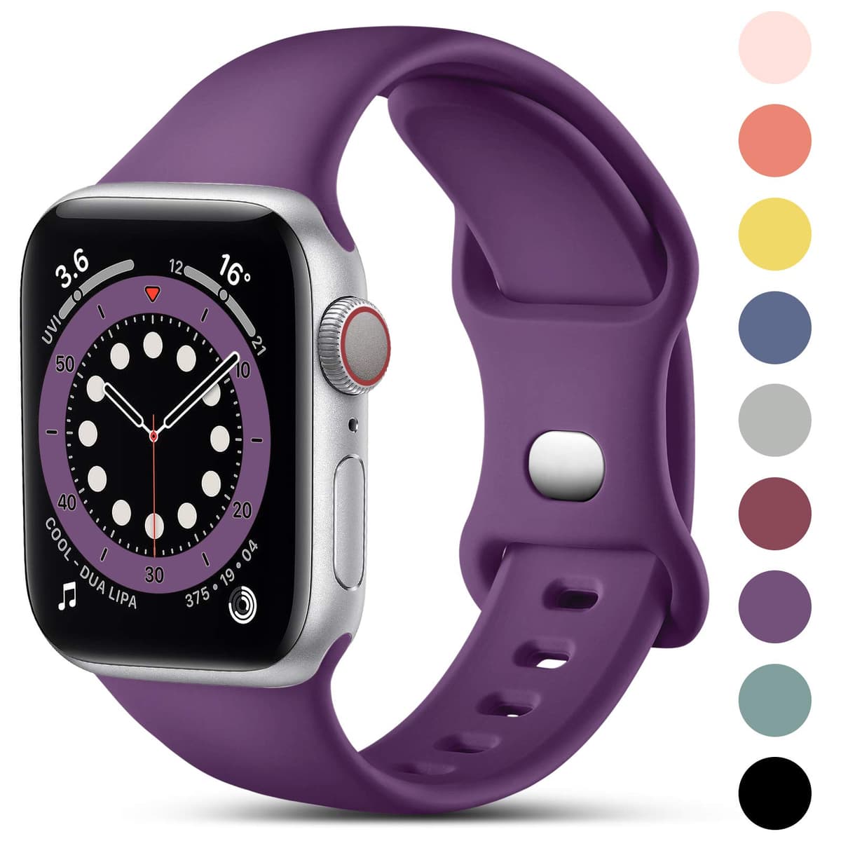 CeMiKa Compatible with Apple Watch Strap 41mm 40mm 38mm 42mm, Silicone Sport Band Replacement Straps Compatible with Apple Watch Series 11 10 9 8 7 6 5 4 3 2 1 SE SE3/iwatch Strap, Black — view 31