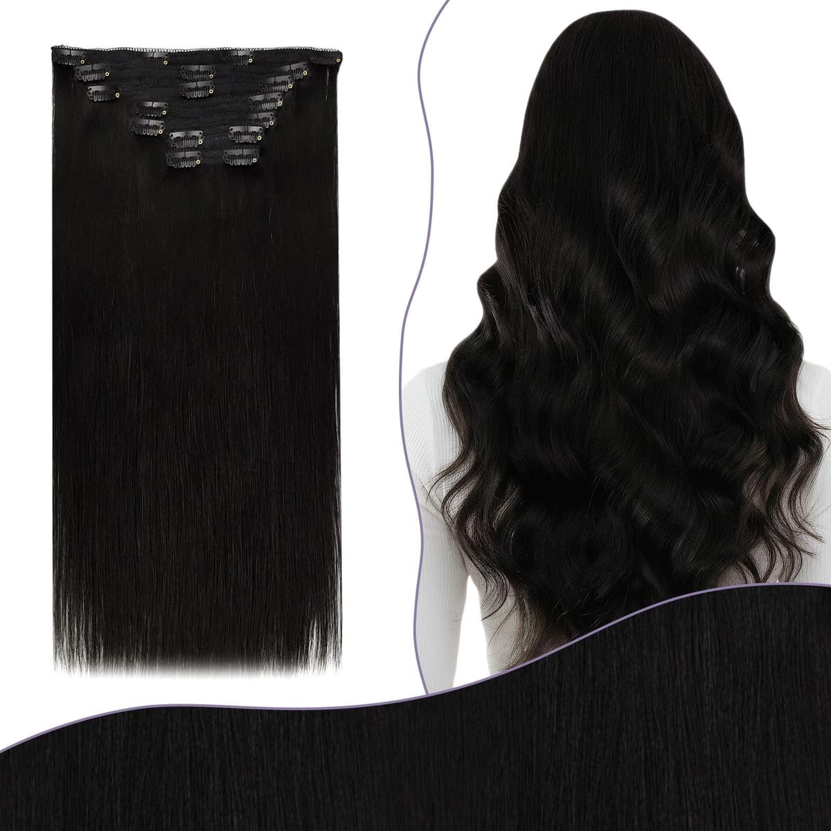Fshine Clip in Hair Extensions Human Hair Copper Hair Extensions 18 Inch 120 g 7 pcs Color 330 Natural Straight Hair Extensions for Women Real Human Hair — view 36