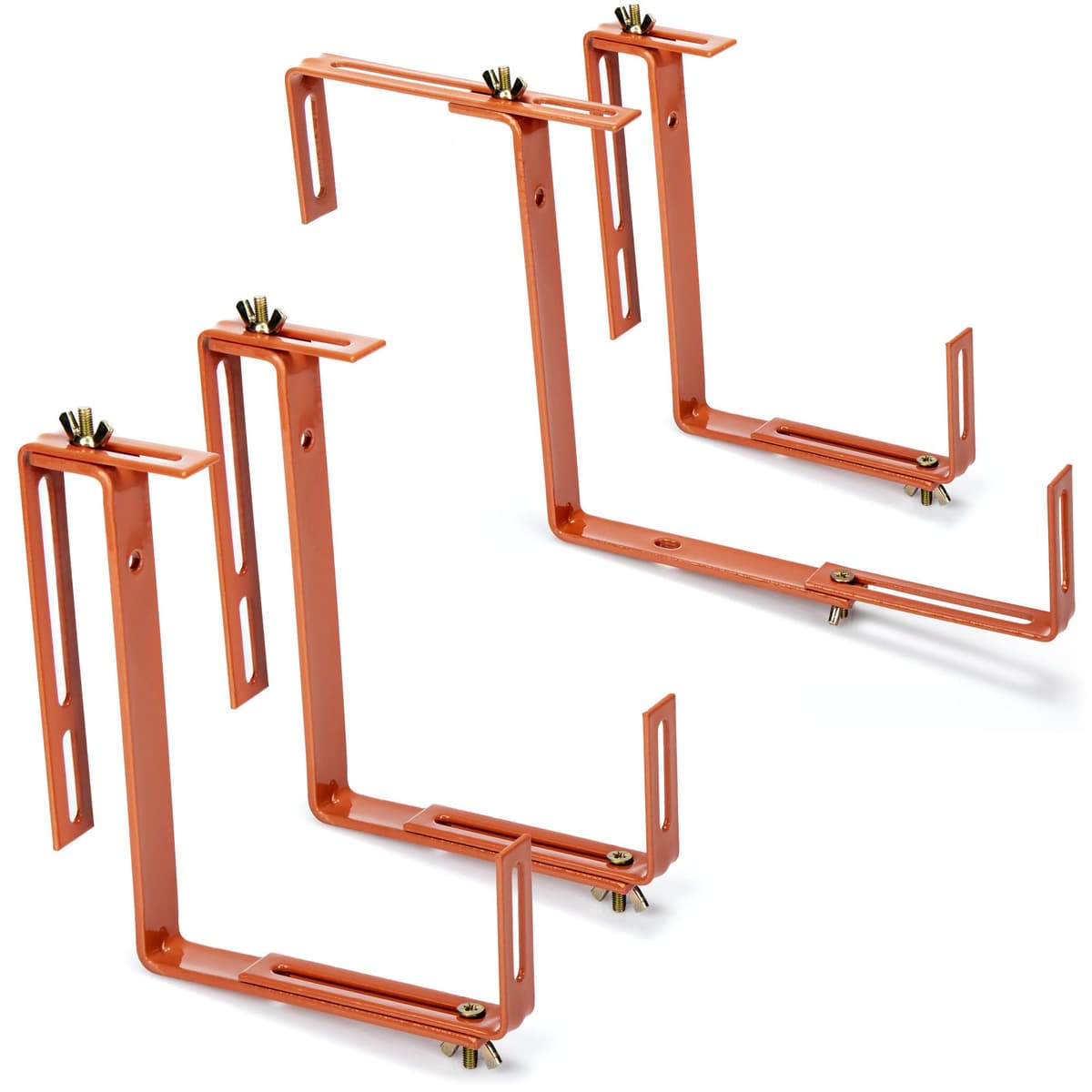 com-four® 4x Soporte de Maceteros para Parapetos y Barandas de Balcón - Soporte de Jardineras Universalmente Adecuado y Ajustable - Sin Perforar (04 piezas - antracita) — view 11
