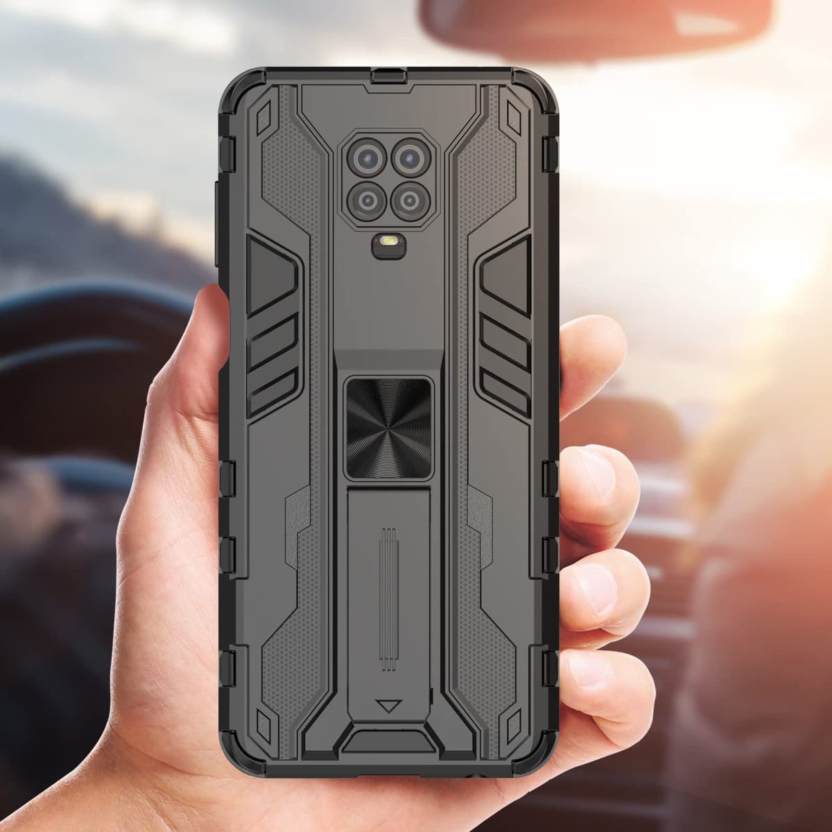 Funda para CMF Phone 2 Pro, Carcasa Antigolpes con Soporte anular metálico, Case Protectora de Grado Militar, Negro — view 1102