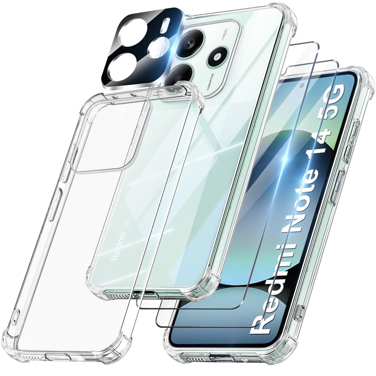 FLLAO 4 en 1 Funda para iPhone 15 con 2 Protector Pantalla y 1 Protector Lente Cámara, [Almohadilla de Aire integrada] Antigolpes Antiarañazos Carcasa 6,1 Pulgadas, Transparente — view 91