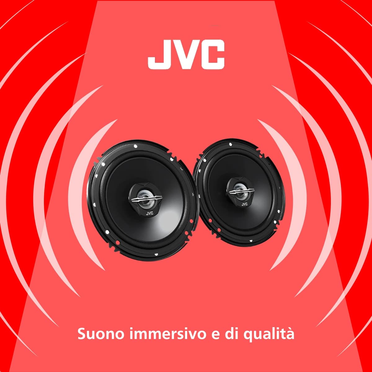 JVC Altavoces Coaxiales para Coche CS-J620X (300W, 16cm, 30W RMS) - Equipo de Audio de 2 Vías, Woofer y Tweeter, Color Negro, Altavoz con Respuesta de Frecuencia de 35 a 22.000 Hz — view 2