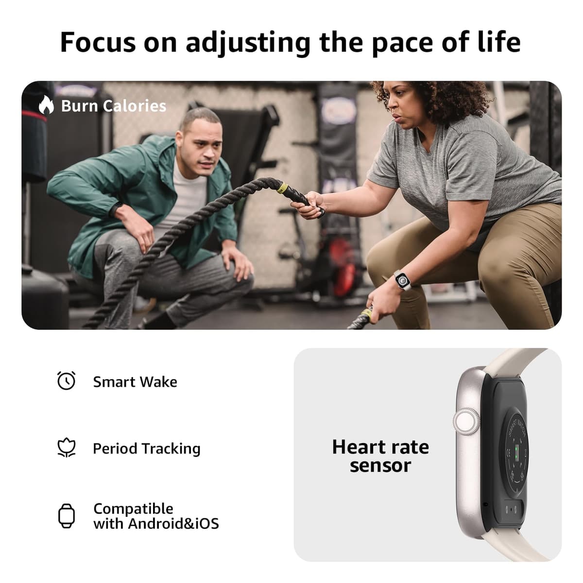 Smart Watch for Men Women Answer/Make Call, 1.85" Smartwatch, Fitness Watch with Heart Rate Blood Pressure Sleep Monitor, 140+Sports, IP68 Waterproof Step Counter Watch Compatible with Android IOS — view 4