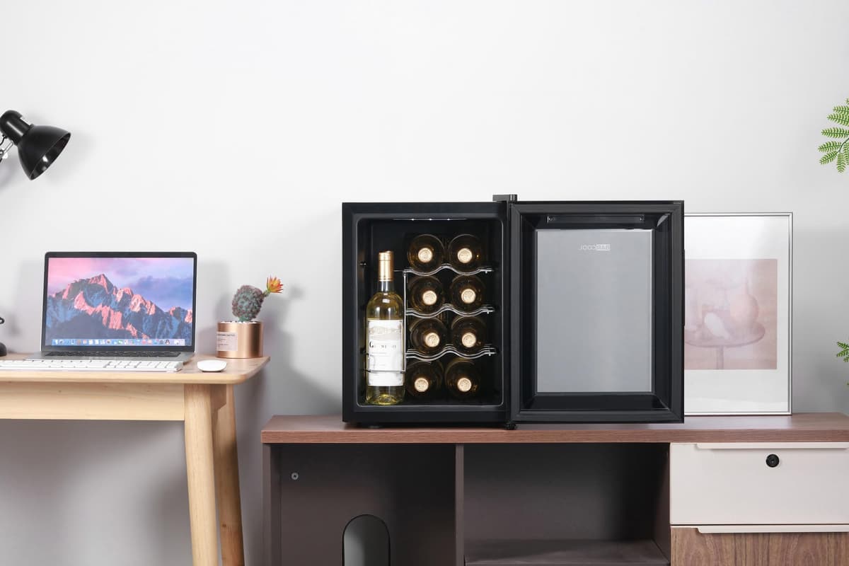 Barcool VINO12 – Table-Top Wine Fridge Black | 5-18°C | Wine Cooler | LED + Digital Display | Glass Door Drinks Cellar | Single-Zone — view 3