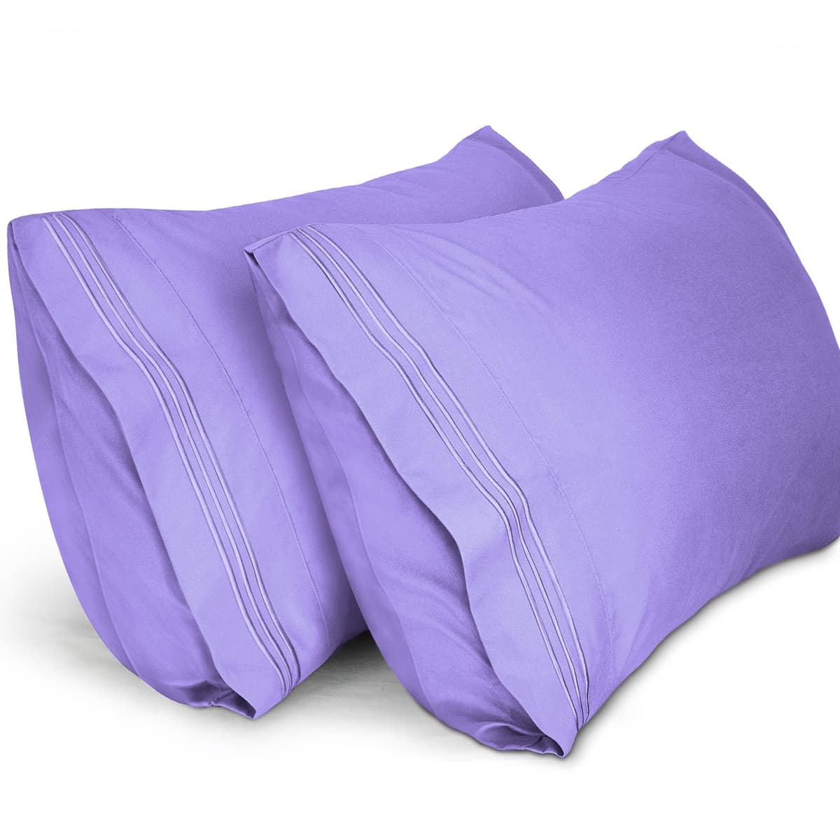 Lirex 2-Pack Fundas de Almohada 1800 hilos, Fundas de Almohada de Microfibra Suave Cepillada, Transpirables sin Arrugas y Lavables a Máquina (50x70 cm, Blanco) — view 12
