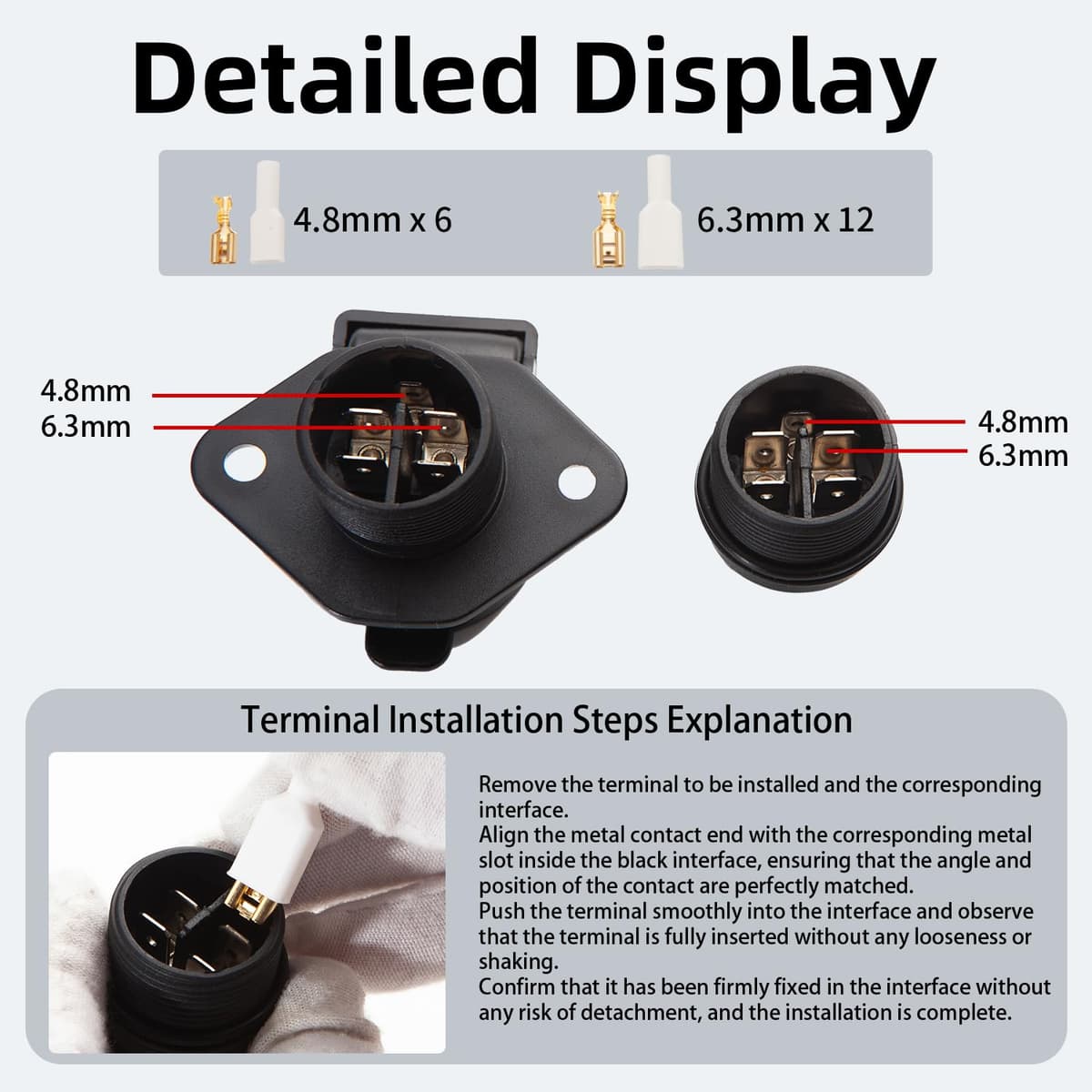 Enchufe y Enchufe de Remolque de 3 Pines 12V DIN 9680 Conector 3 Pines para Tractor Remolque Vehículos Agrícolas - 2 Piezas — view 3