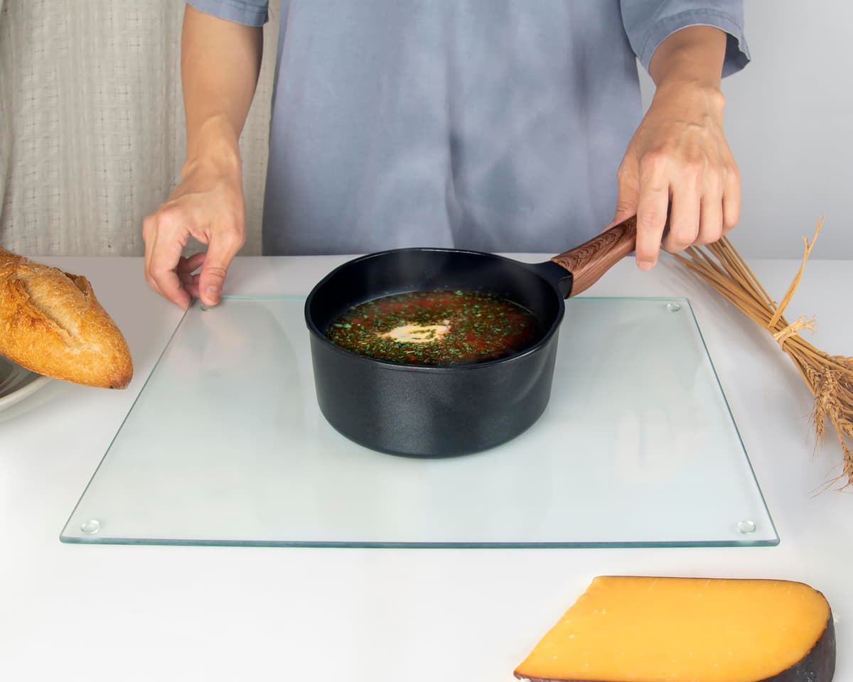 Tabla de Cortar de Vidrio 40 x 30 cm: Protector de Encimera de Vidrio para Cocina - Vidrio Templado Duradero e Higiénico, Resistente a Arañazos - TRANSPARENTE — view 6