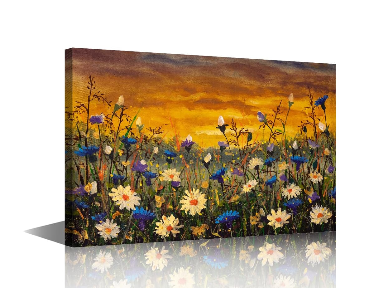 TISHIRON Rustic Yellow Sunflower in Vase Farmhouse Cottage Countryside 18"x12" Canvas Wall Art Prints Framed Picture Photo Painting Home Decor Ready to Hang — view 40