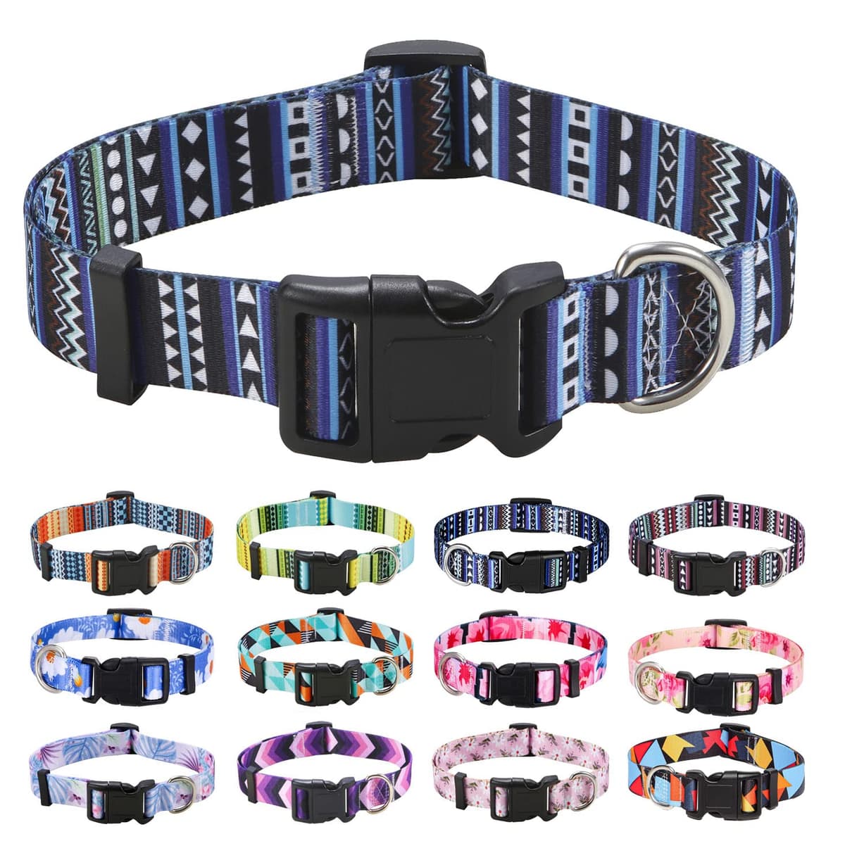 Mihqy Dog Collar for Small Dogs, Cute Small Medium Large Dog Pet Collar, with Floral Patterns, Soft Adjustable for Boy Girl Female Male Puppy Dog Collar(Floral Pink,S) — view 43
