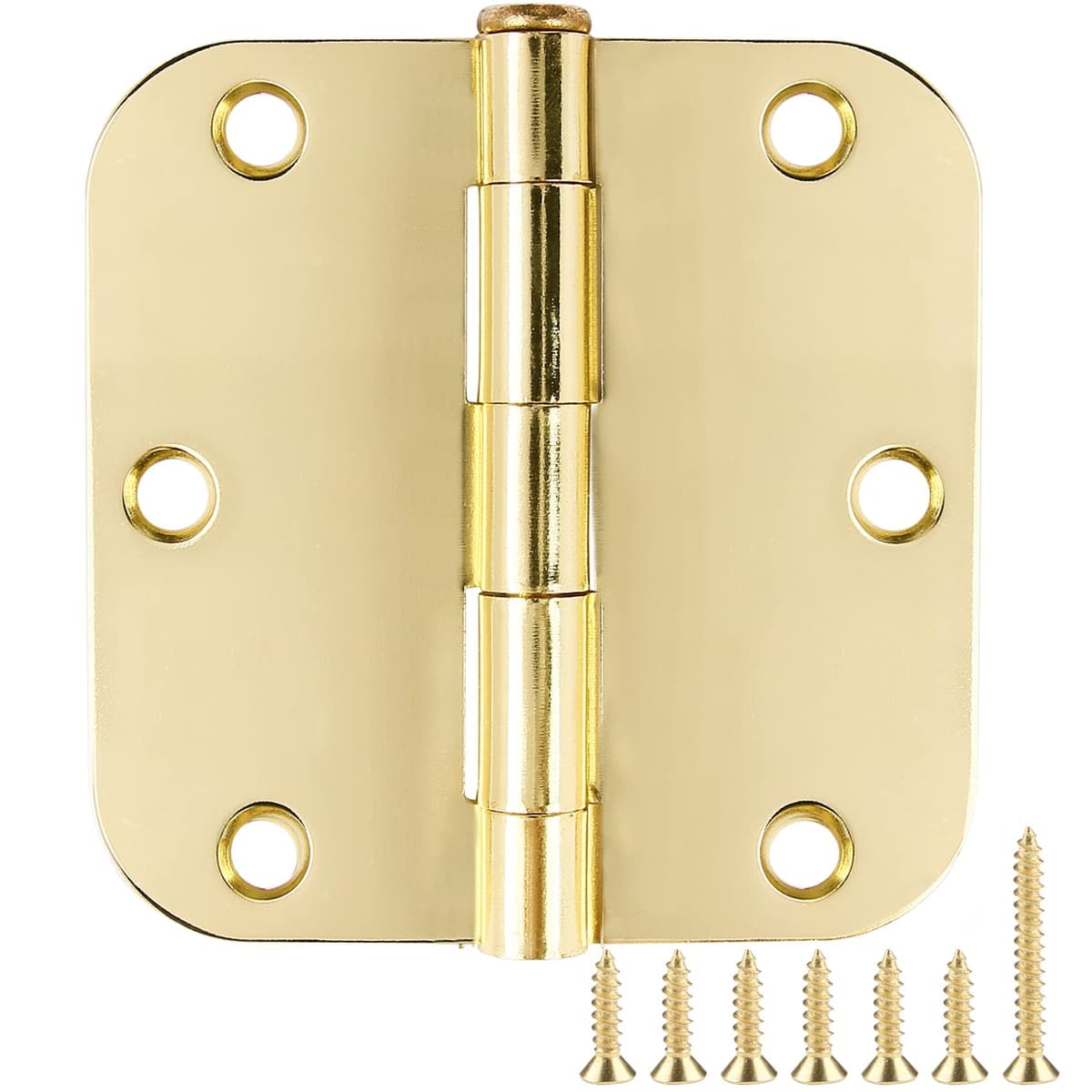 1 Pack Ball Bearing Door Hinges Matte Black 3.5 Inch 5/8" Radius Round Anti Squeak Interior 3-1/2"Flat Iron Bifold Standard Office Bedroom Indoor for Doors 3 ½" Hardware Home House Decor Accessories — view 12