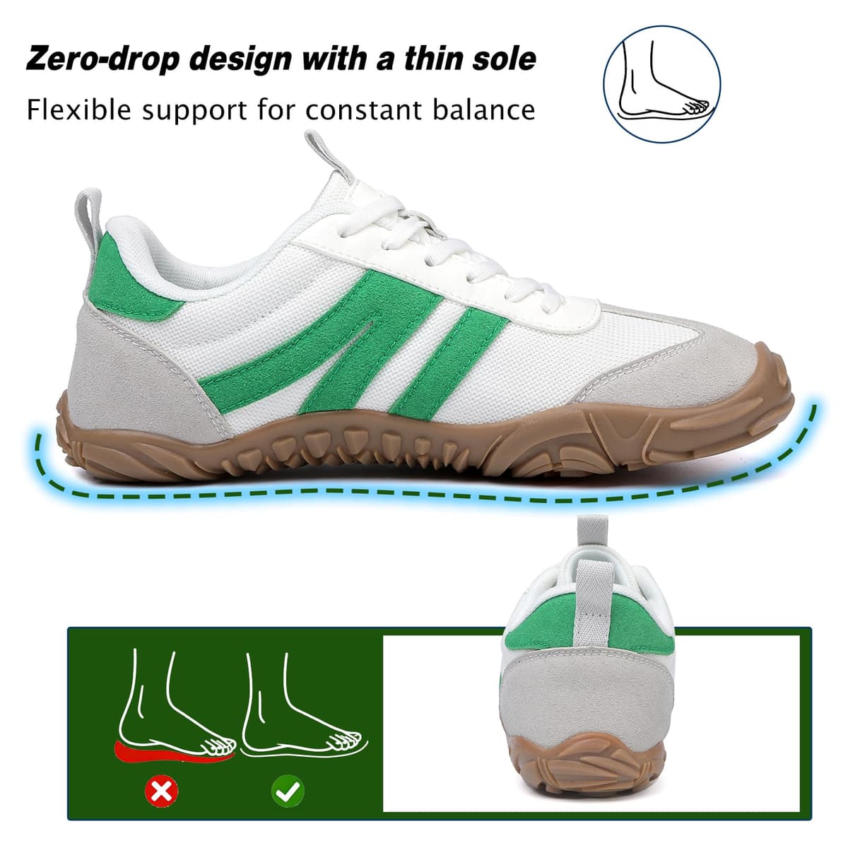 AONETIGER Zapatillas Barefoot Hombre Mujer Ligeras Zapatos Minimalista con Horma Ancha Transpirables Deporte Calzado Descalzo Exterior Interio Gr.36-47 EU — view 5