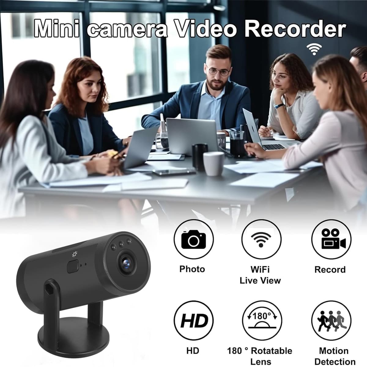 Genérico Mini Camara Oculta 1080P HD WiFi Camaras de Vigilancia sin Cables Camara Seguridad Vigilancia Cámara,con Batería de 12h,para Ver En El Movil Interior CAM con Detección de Movimiento (ML) — view 4