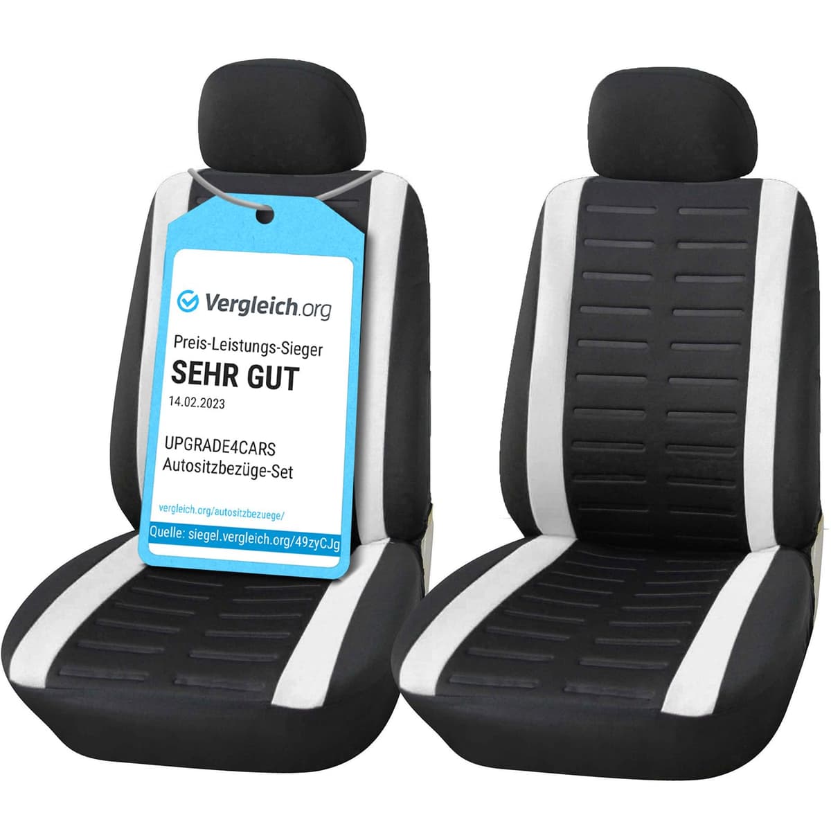 Upgrade4cars Fundas Asientos Delanteros Coche Universales Negro | Cubre Universal | Protector de Asiento Delantero para Conductor y Copiloto | Accesorios Interior Decoracion — view 18