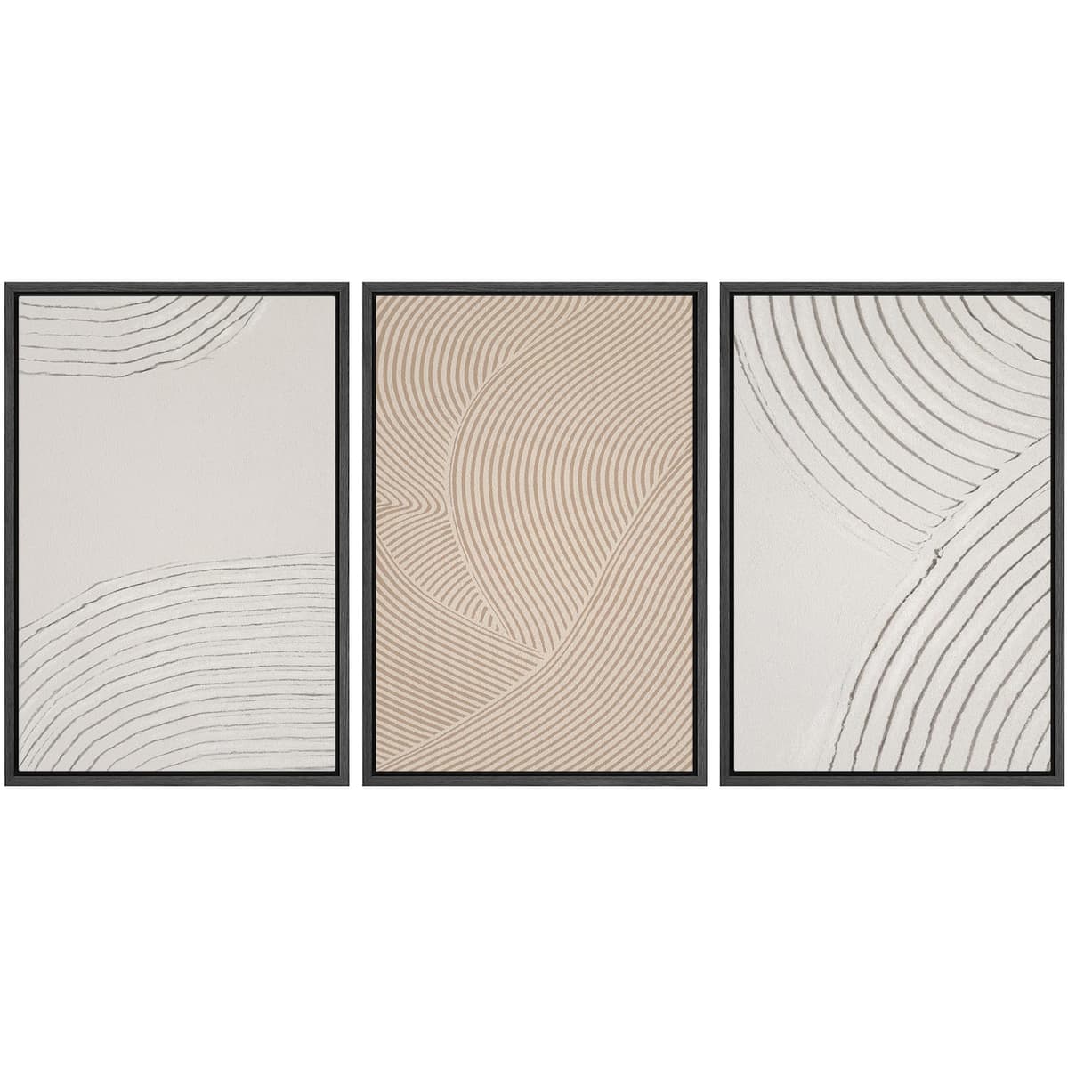 SIGNWIN Framed Canvas Print Wall Art Set Coastal Serenity Abstract Seaside Illustrations Modern Art Decorative Rustic Calm/Zen for Living Room, Bedroom, Office - 24"x36"x3 Natural — view 14