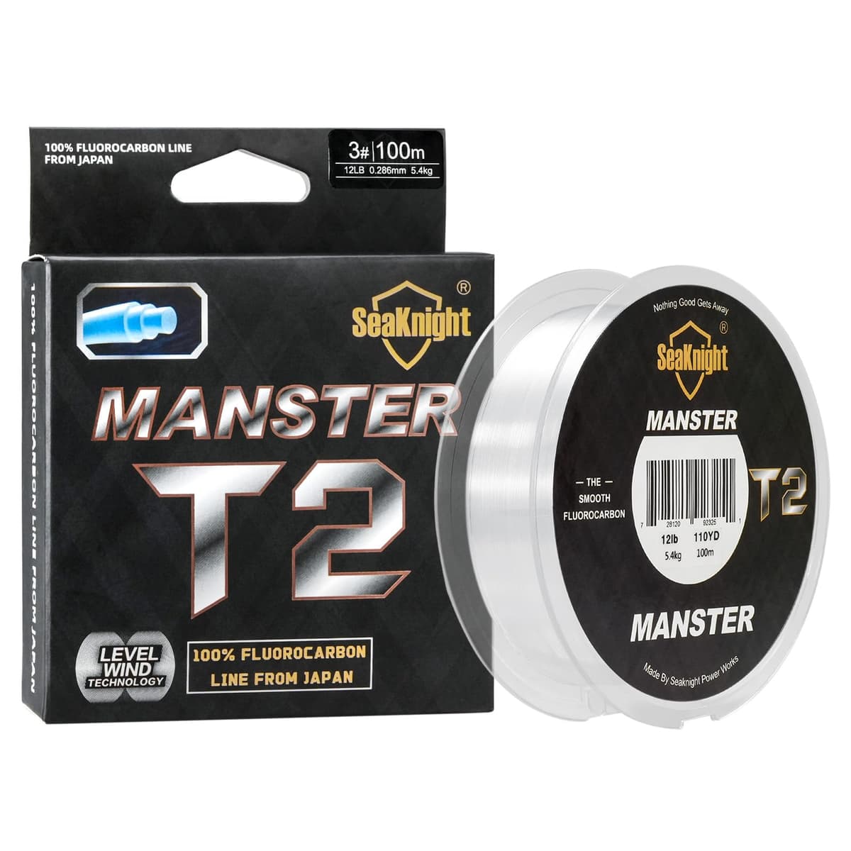 SeaKnight Línea Fluorocarbono 100m/110yds para Carpa, Monofilamento Transparente Invisible Líder de Hundimiento Rápido para Pesca en Mar 3-35LB