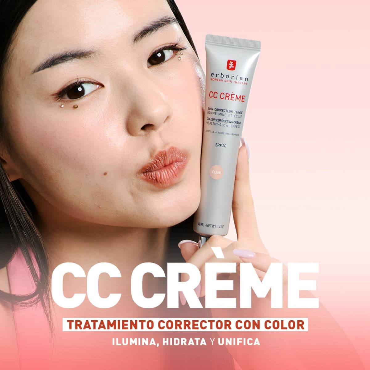 Erborian - CC Crème con Centella Asiática - Crema Facial Iluminadora de Alta Definición y Maquillaje - Protección Solar SPF 30 - Cosmética Coreana — view 2