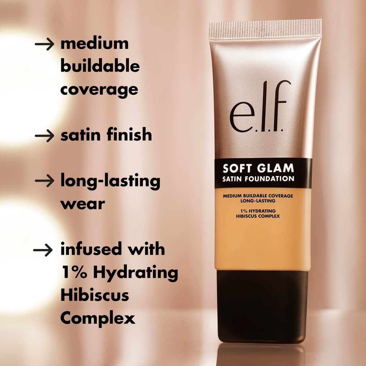 e.l.f. Soft Glam Foundation, Medium Coverage, Long-Lasting & Buildable Foundation For A Smooth, Satin Finish, Vegan & Cruelty-Free, 30 Medium Warm — view 6