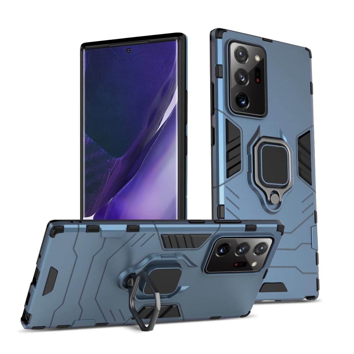 Funda para CMF Phone 2 Pro, Carcasa Antigolpes con Soporte anular metálico, Case Protectora de Grado Militar, Negro — view 775