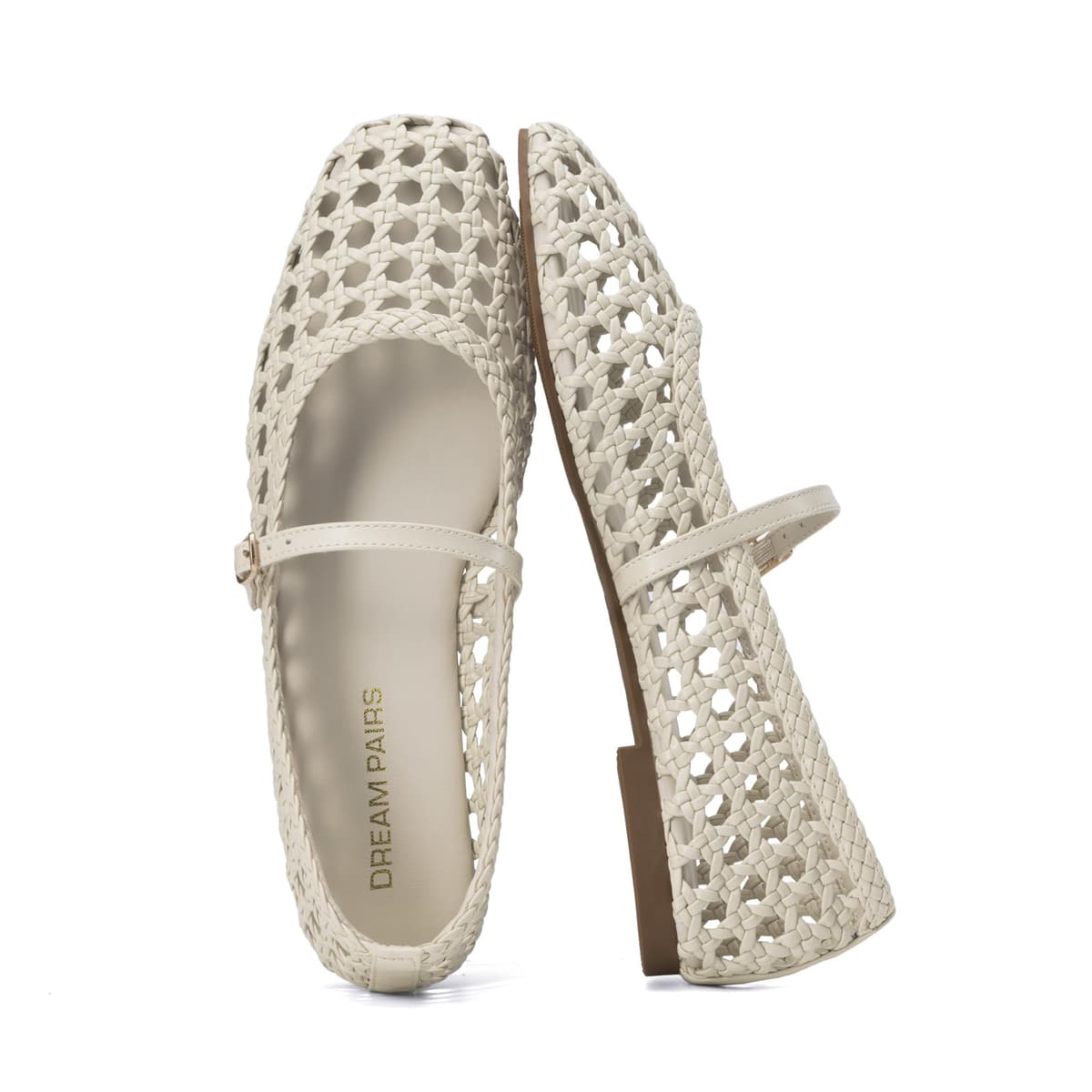 DREAM PAIRS Woven Ballet Mary Jane Flats for Women Dressy Comfortable Square Toe Ballerina Flats with Adjustable Buckle Strap for Work Casual Travel Daily — view 11