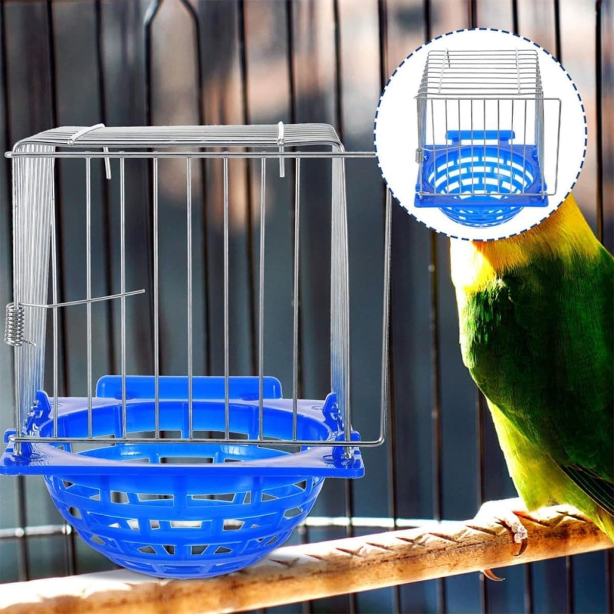 Cajas Nido Colgantes de plástico para cría e incubación de Aves, aptas para pájaros enjaulados, portátiles, Reutilizables y seguras, aptas para Canarios, Loros y Palomas enjaulados. — view 5