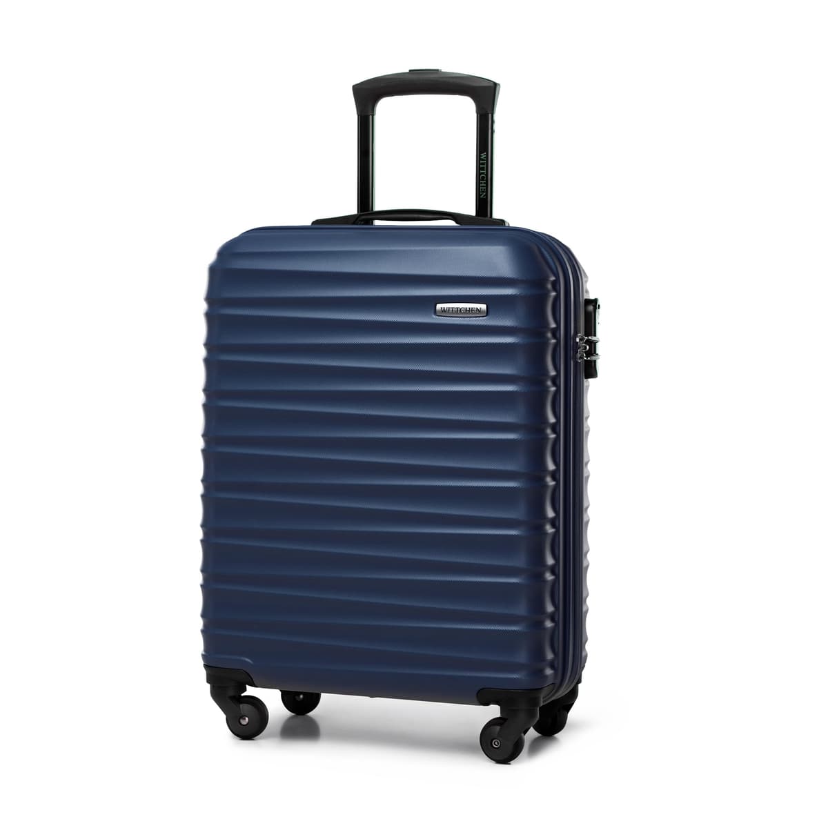 WITTCHEN Maleta Grande Trolley ABS rígido para facturación con 4 Ruedas giratorias Cerradura de combinación asa telescópica Groove Line Negro Ryanair/Vueling/Iberia/easyJet/Iberia Express — view 87
