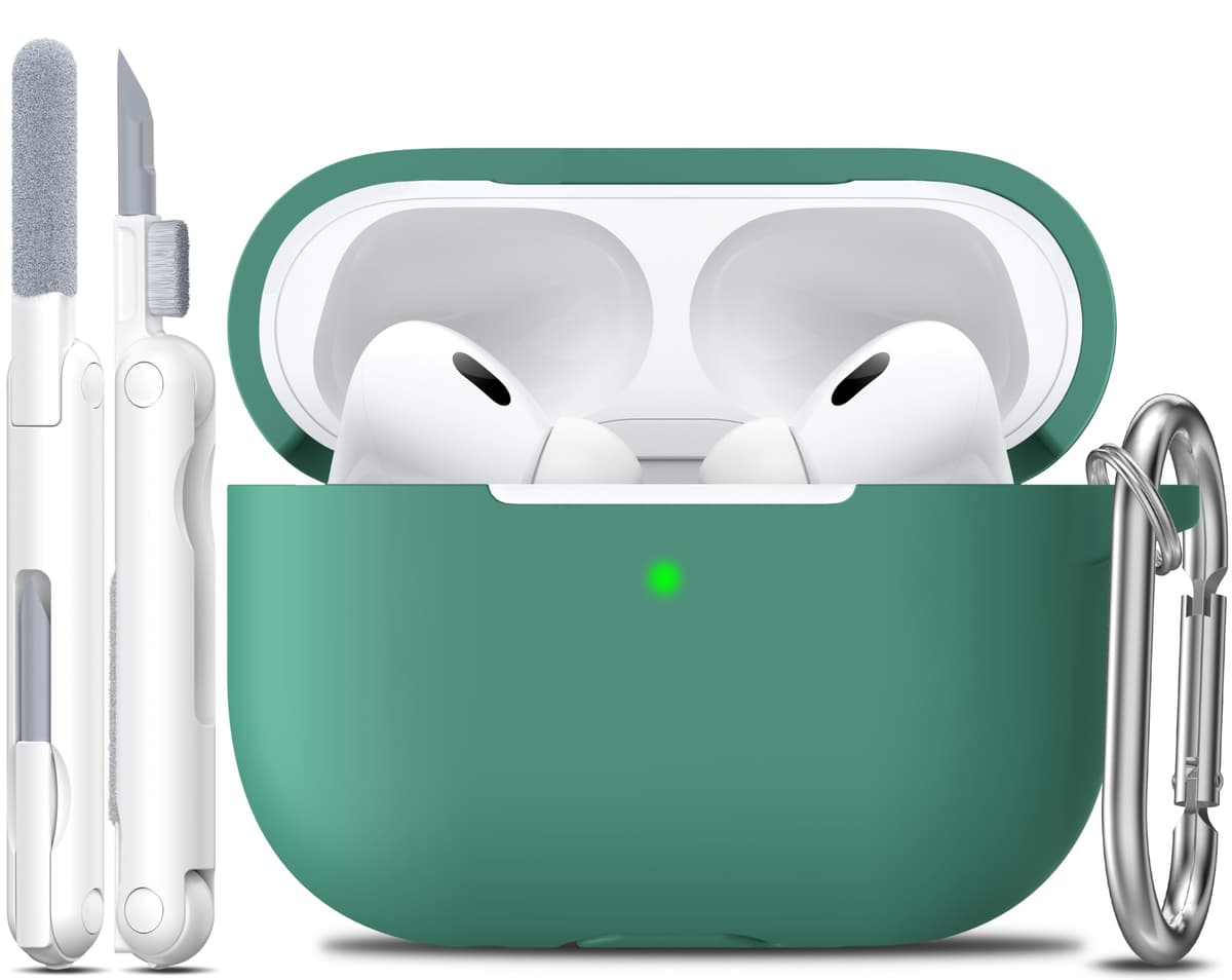 R-fun Funda para AirPods 4 con Kit de Limpieza, Case de Silicona Suave con Llavero, Funda Protectora Completa para Hombres y Mujeres, Compatible con Apple Latest Airpods 4th, Rojo — view 62