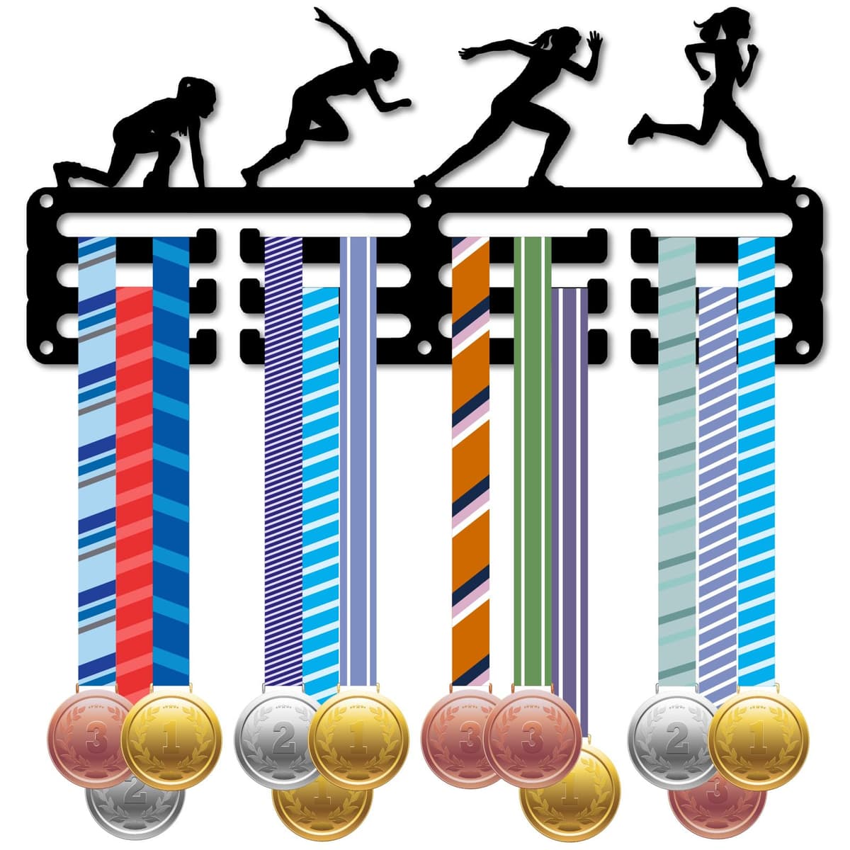 CREATCABIN Soporte para Medallas de Atletismo, Soporte para Exhibición de Medallas, Marco de Pared, Atletismo, Corredores, s Deportivas, Cintas, Soporte para Colgar, Ganchos Pequeños para Correr En la