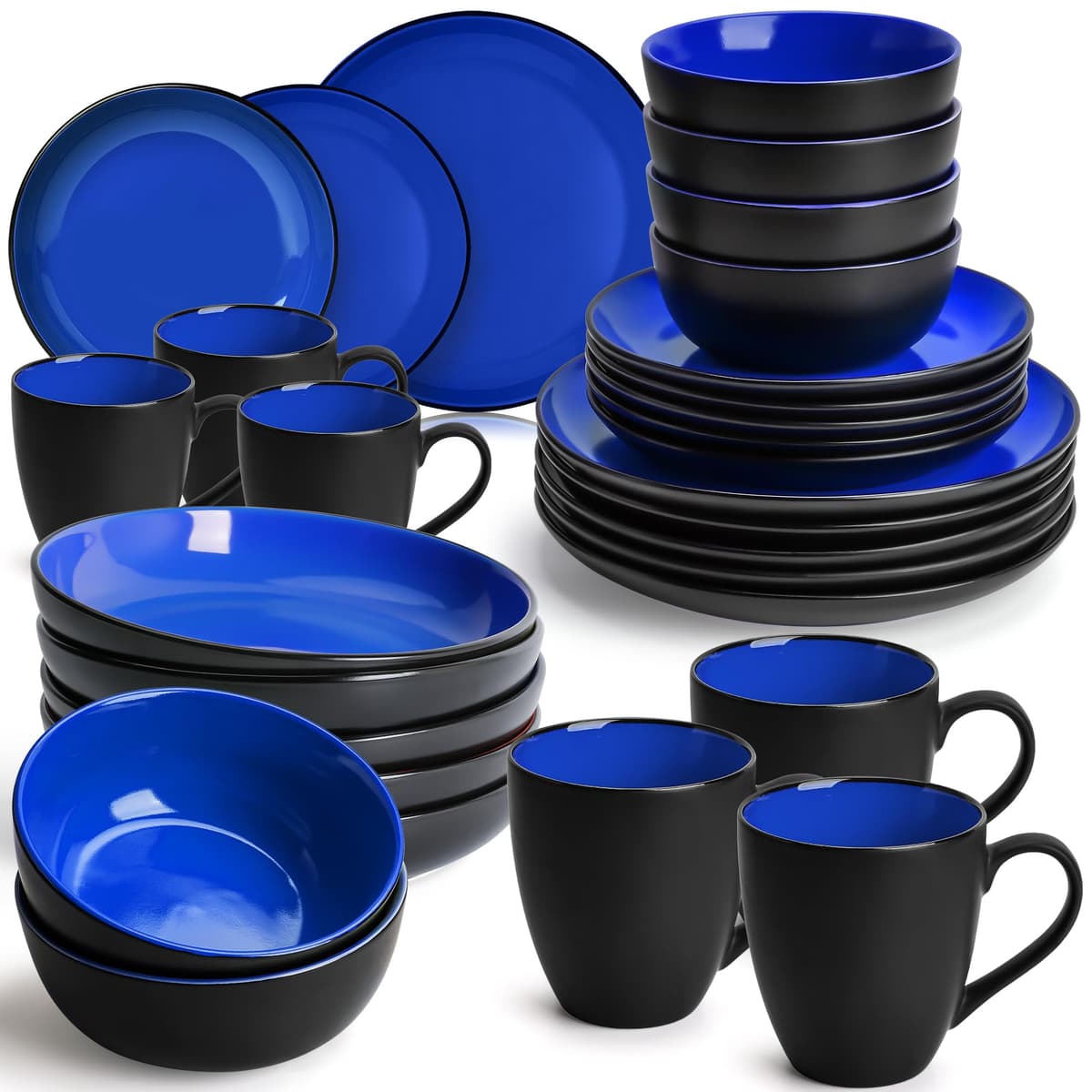 MIAMIO - 6 x 350 ml Juego de Taza de Café/Copa de desayuno - Le Papillon Colección (Negro) — view 9
