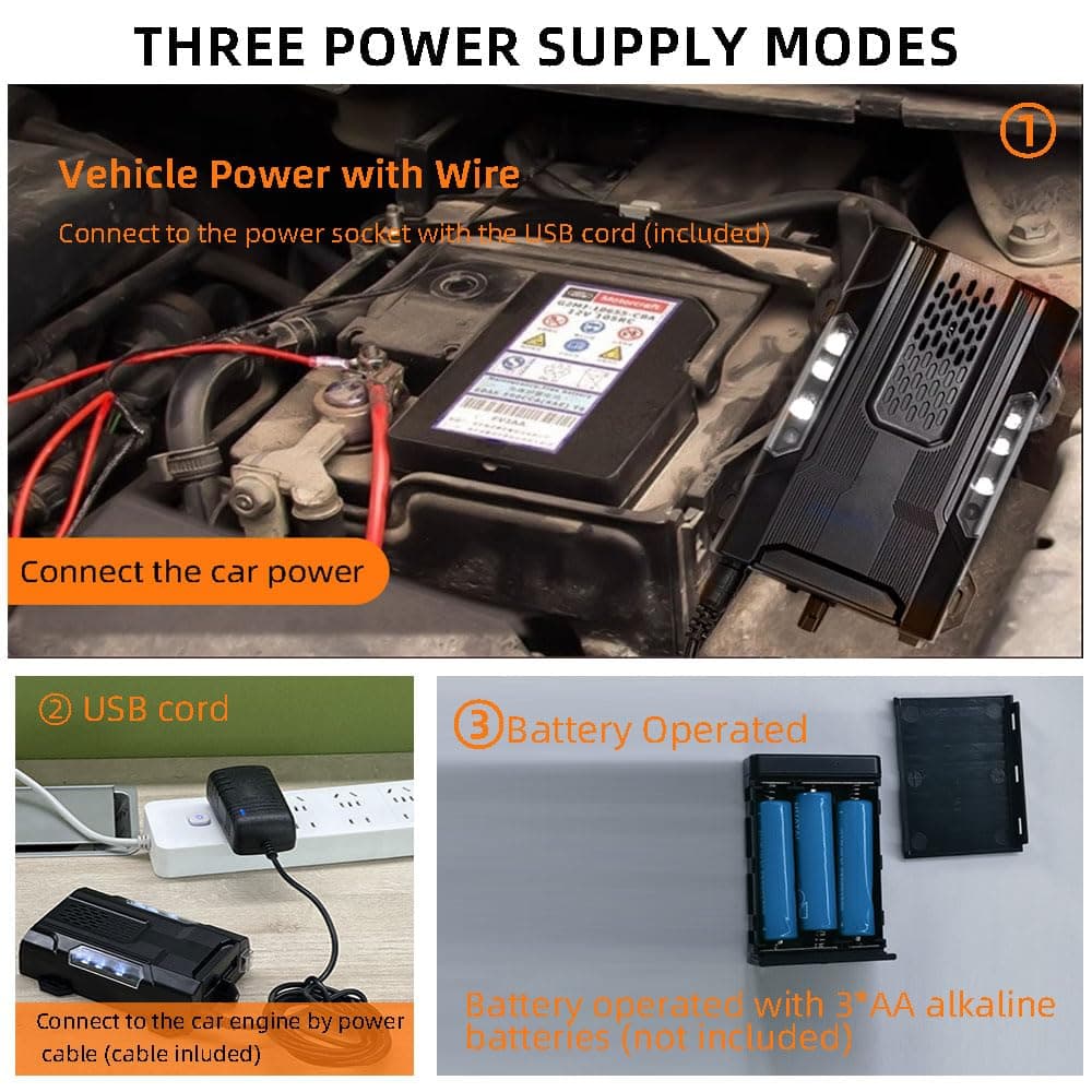 2X Repelente de martas para Coche: Ultrasonidos y Luces Intermitentes, Protección eficaz a Largo Plazo contra martas, Conexión a batería de Coche de 12V, Dispositivo automático de Repelente — view 5