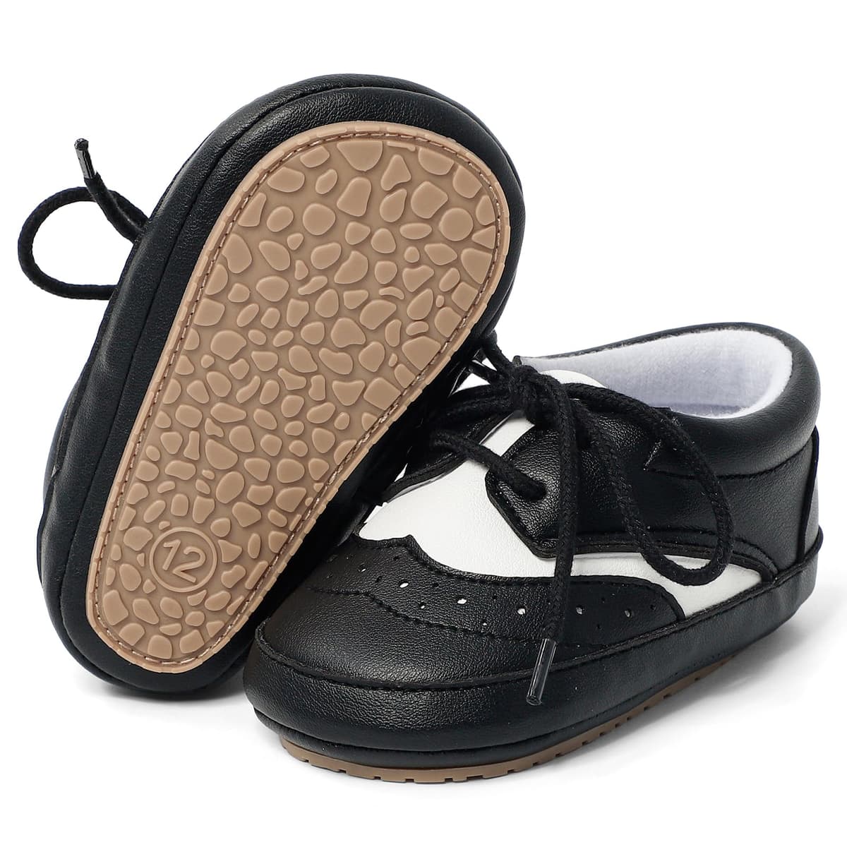LACOFIA Baby Boys Shoes Infant Anti-Slip Soft Sole First Walking Shoes Casual Lace-up Prewalkers — view 2