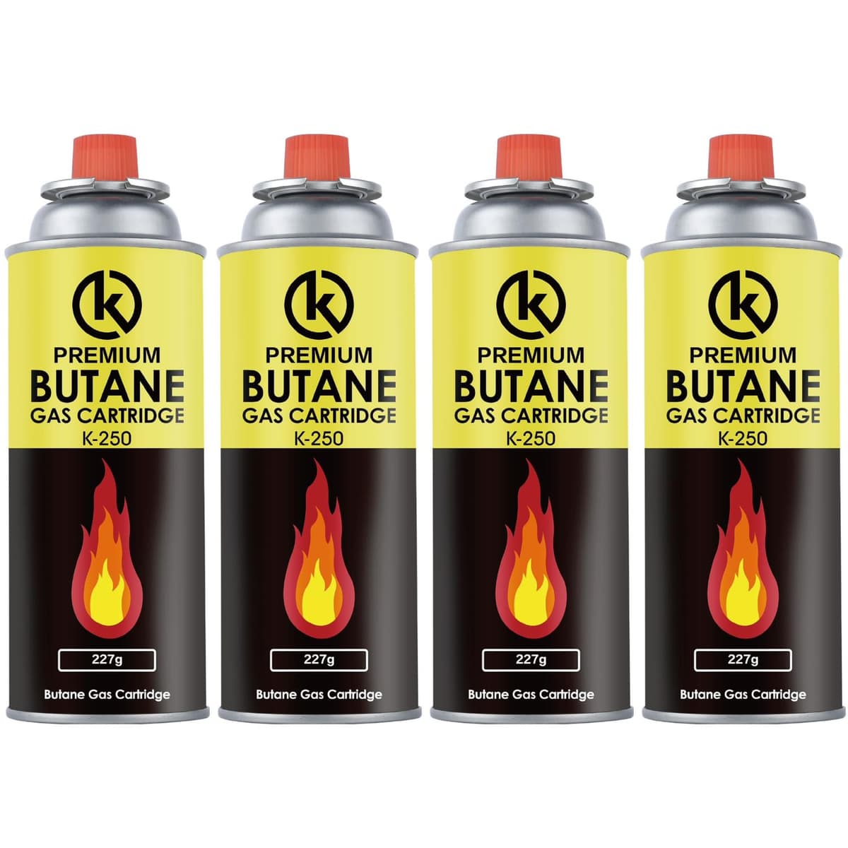 KROWN - Pack de Cartuchos K-250 de Gas Butano 227g para Hornillos Quemadores, Cartucho de Gas para Camping K-250, Bombonas para Sopletes (12 Unidades) — view 4