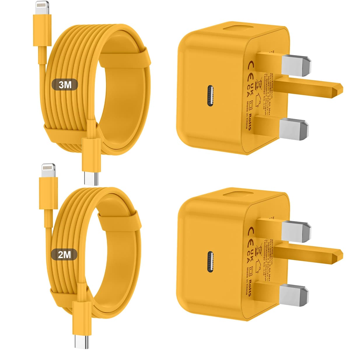 for iPhone Charger Fast Charge, 2Pack PD Fast Apple Charger UK USB C Plug With 2M&3M iPhone Fast Charger Cable [ MFi Certified] Lightning Cable for iPhone 14 13 12 11 Pro Max XS X 8 6, iPad — view 12