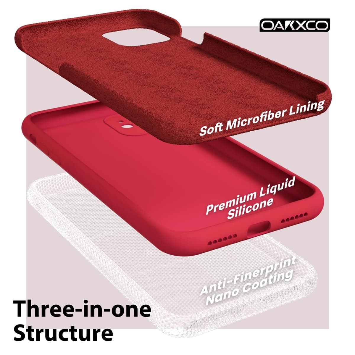 oakxco for iPhone 17 Pro Max Phone Case Liquid Silicone, Cute Thin Slim Grip Soft Rubber Gel for Women Men, Smooth Matte TPU Plain Solid Color Girly Simple Case with Camera Cover, Light Pink — view 781