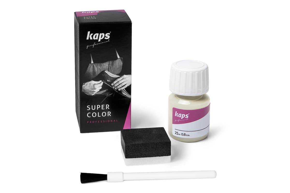 Tinte para Zapatos y Bolsos de Cuero y Textil con Esponja y Brocha, Kaps Super Color, 70 Colores (117 - azul marino) — view 46