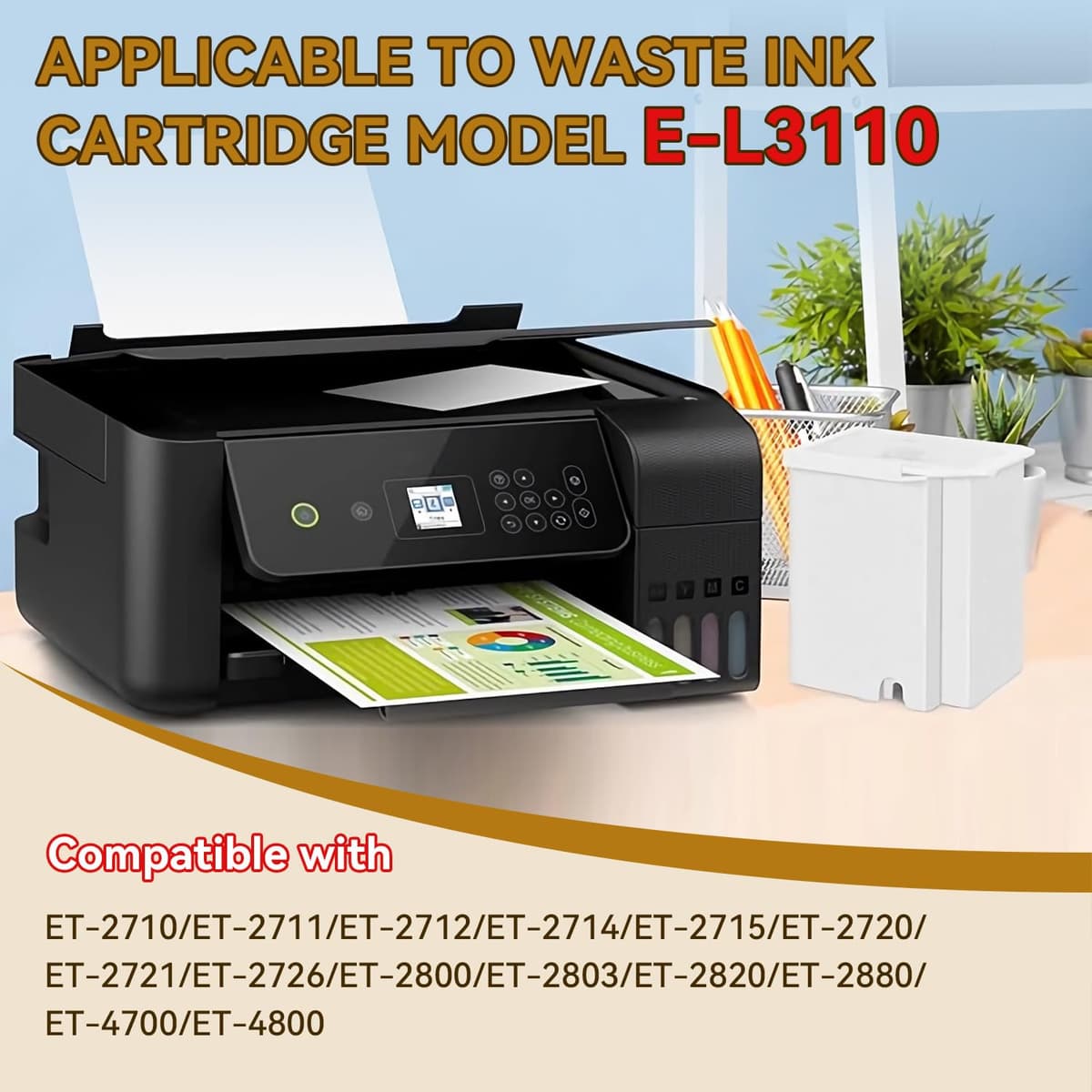 Esponja de Almohadilla de Tinta Residual Esponja de Tinta Residual para Impresora 3pcs para Epson ET-2800 ET-2803 ET-2710 ET-2711 ET-2712 ET-2826 L3110 Impresoras Repuesto — view 5