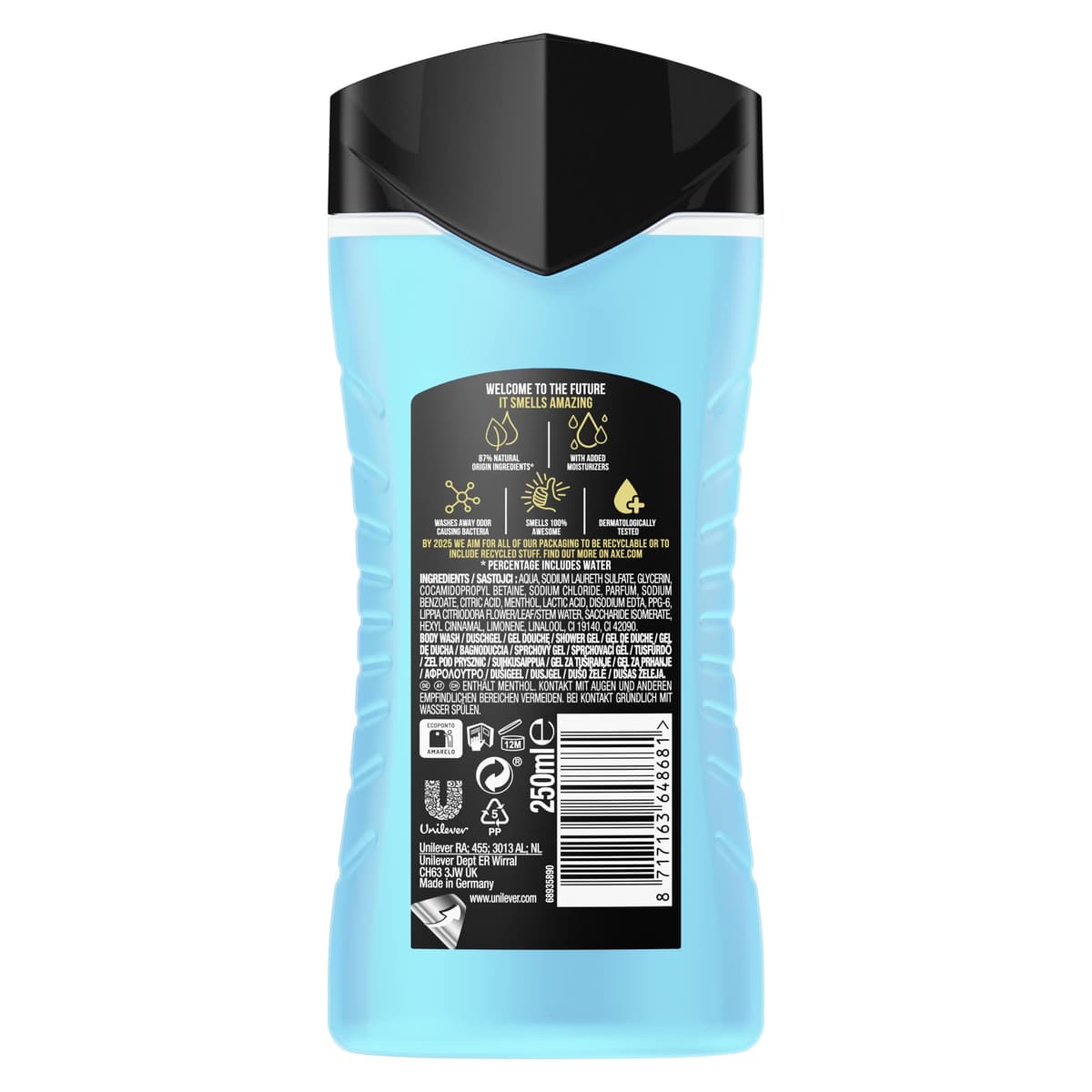 Axe Insta Cool Gel de Ducha para Hombre, Ice Chill, 250 ml — view 7