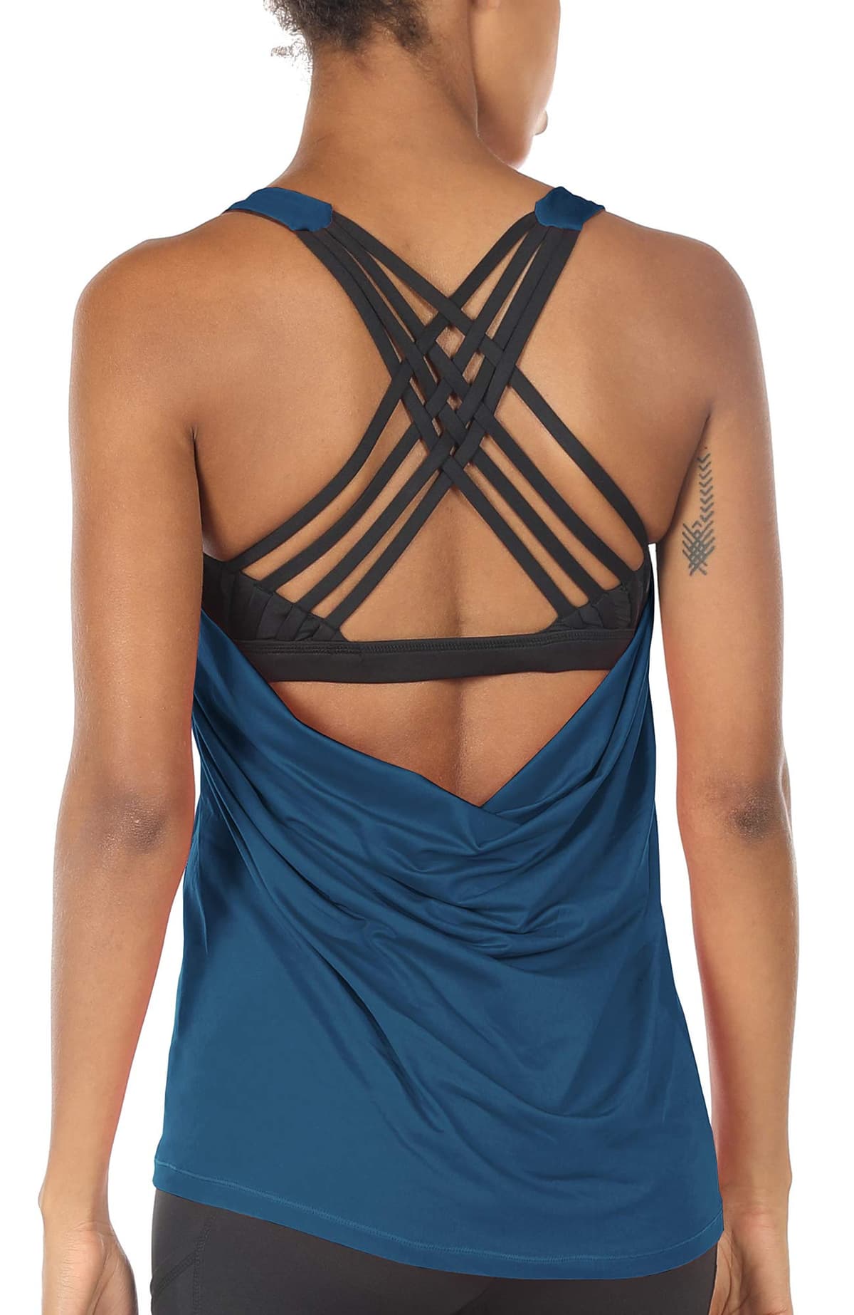 icyzone Camisetas de Yoga para Mujer con Brasier Integrado para Entrenamiento, Gimnasio, Chaleco Deportivo — view 16