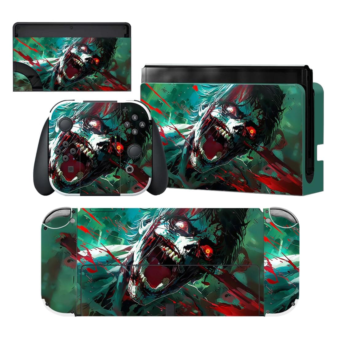 playvital Full Set Protective Stickers for Nintendo Switch OLED Model, Customized Vinyl Decal Skins for Switch OLED Console & Joycon & Dock & Grip - Nebula Galaxy — view 25