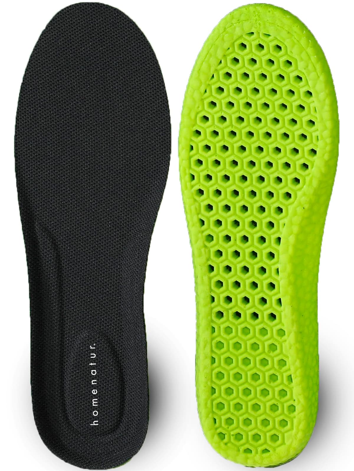 HOMENATUR Plantillas Gel Hombre Trabajo Mujer - PU - Uso Diario Calzado Deportivo - Diseño Transpirable - Cuidado de Pies - Silicona Foam Memory Alivio Taloneras - Padel Ciclismo (43-44)