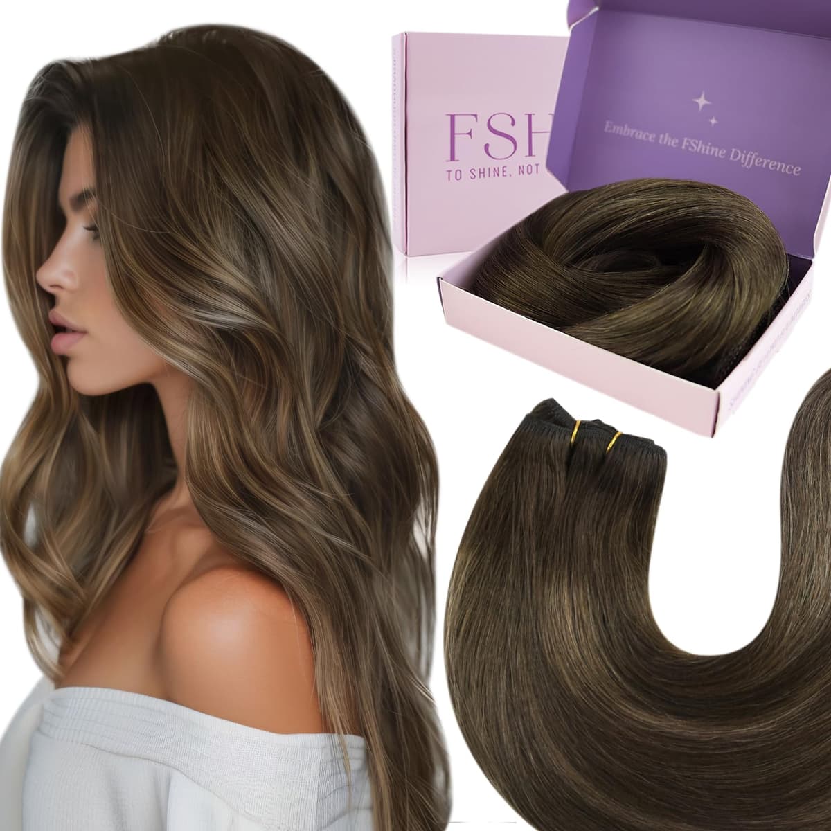 Fshine Clip in Hair Extensions Human Hair Copper Hair Extensions 18 Inch 120 g 7 pcs Color 330 Natural Straight Hair Extensions for Women Real Human Hair — view 65
