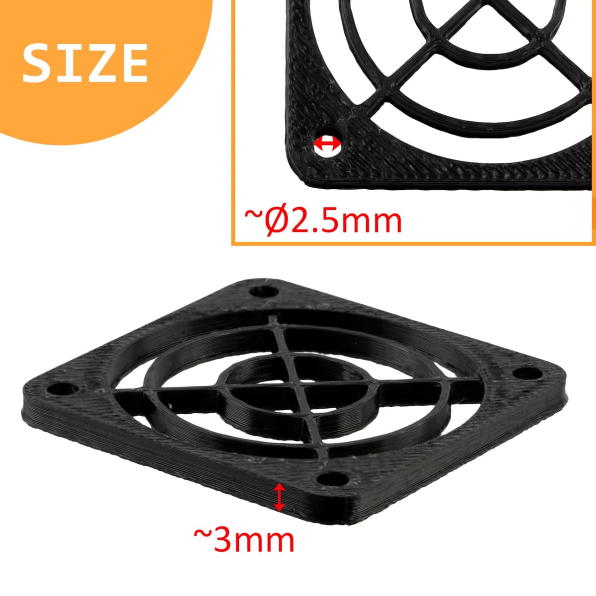 AERZETIX - Juego de 4 Rejillas de Ventilador de plástico 40x40 mm para Ordenador PC impresoras Equipos audiovisuales proyectores Multimedia | Color Negro — view 4