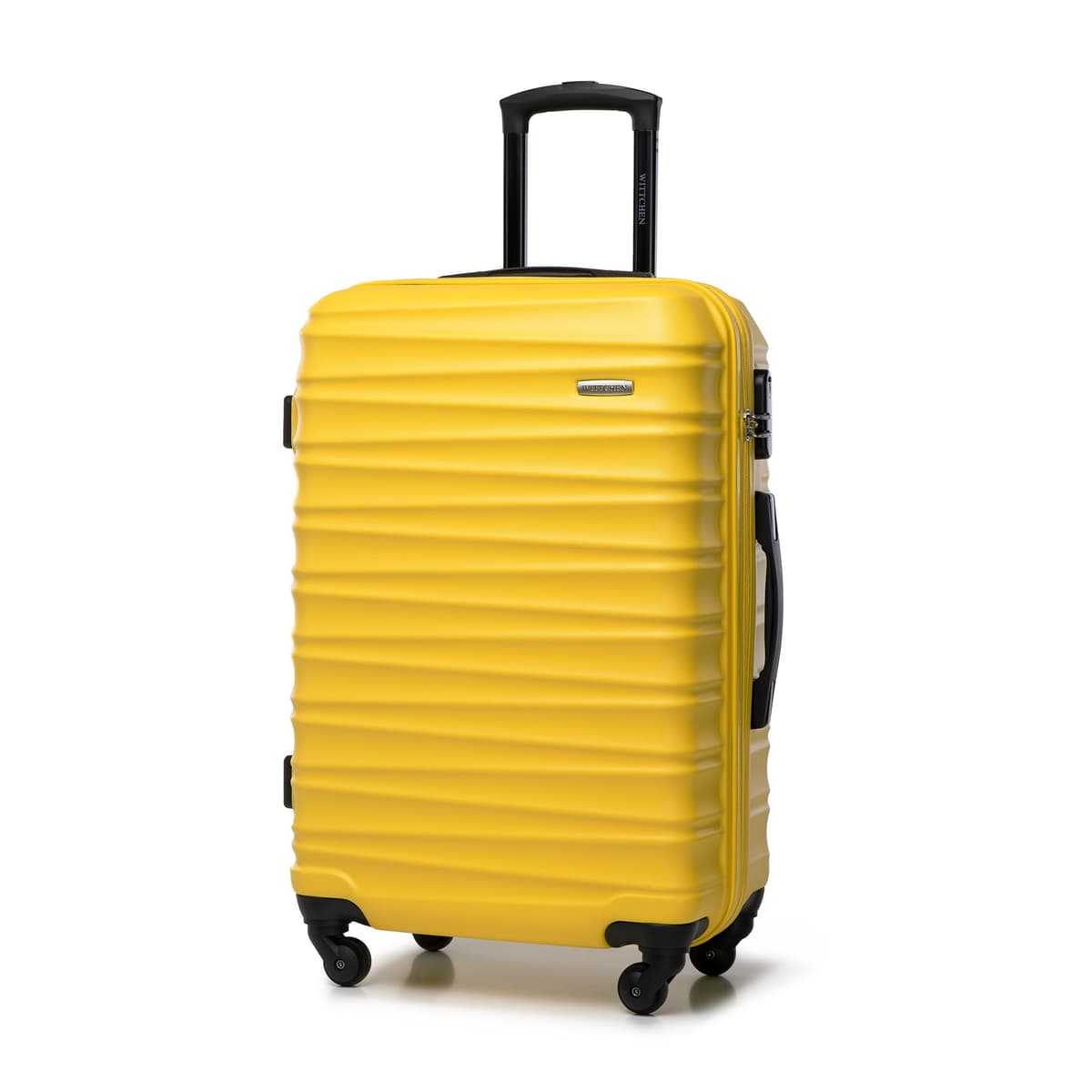 WITTCHEN Maleta Grande Trolley ABS rígido para facturación con 4 Ruedas giratorias Cerradura de combinación asa telescópica Groove Line Negro Ryanair/Vueling/Iberia/easyJet/Iberia Express — view 77