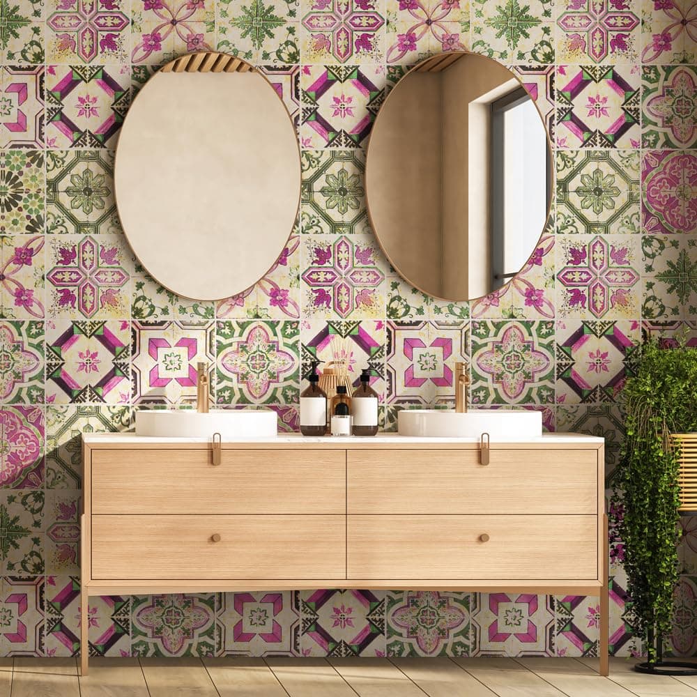 RE-COVERTILES - Pegatinas Azulejos Cocina y Baño Stickers de PVC Impermeables Antiarañazos Decoración de Pared Baldosas Peel and Stick - Modelo 24 Pzas 10x10 cm PS00179 Made in Italy — view 24