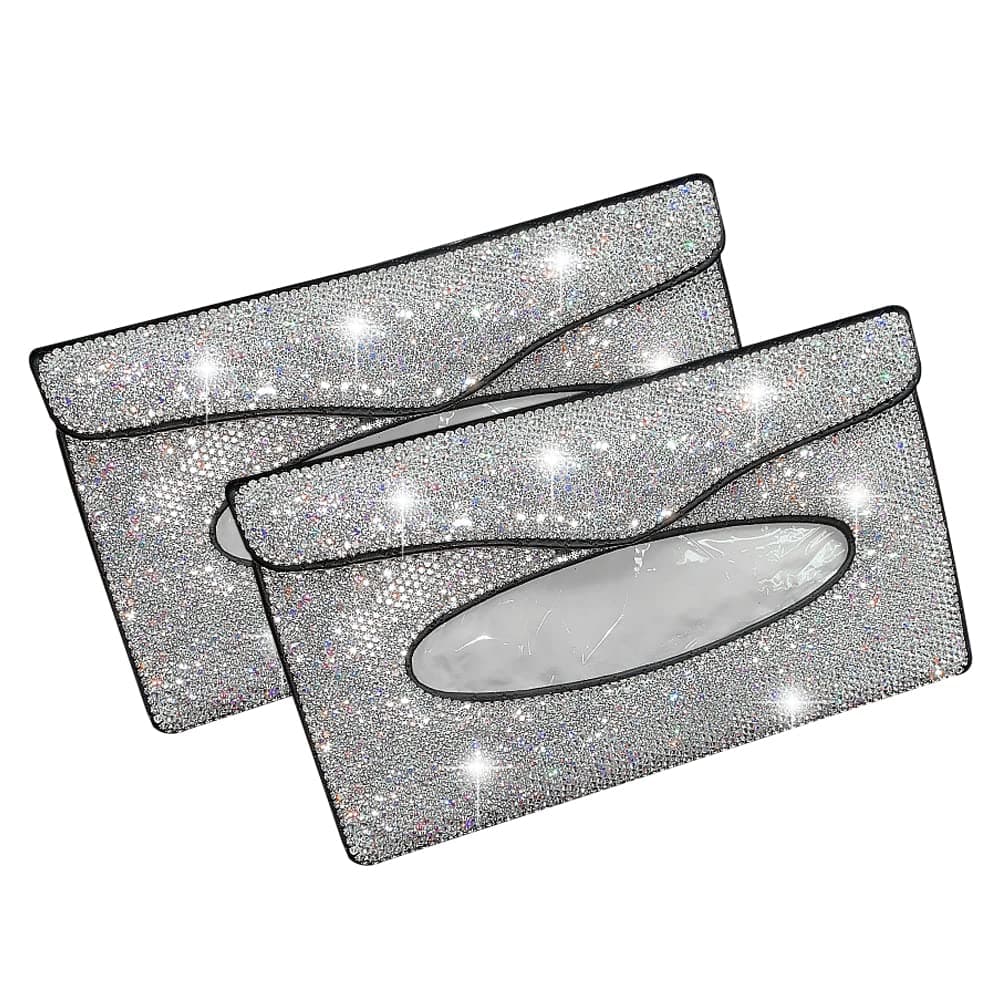 eing Car Neck Pillow Breathable Auto Head Neck Rest Cushion Bling Crystal Relax Neck Support Headrest Comfortable Soft Pillows for Travel Car Seat & Home - 2 Pack PU Leather — view 2